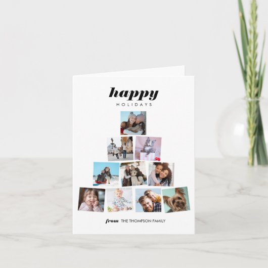 Familie kerstboomfoto Collage Holiday Kaart (Voorkant)