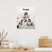 Familie kerstboomfoto Collage Holiday Poster (Keuken)