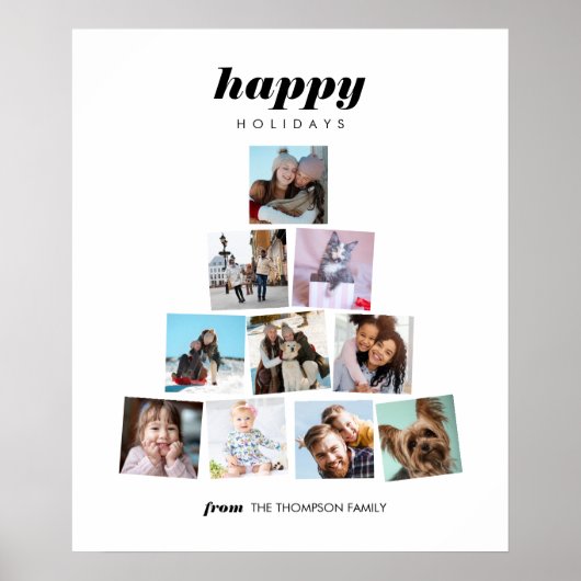 Familie kerstboomfoto Collage Holiday Poster (Voorkant)