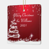 Familie kerstboomversiering keramisch ornament (Links)