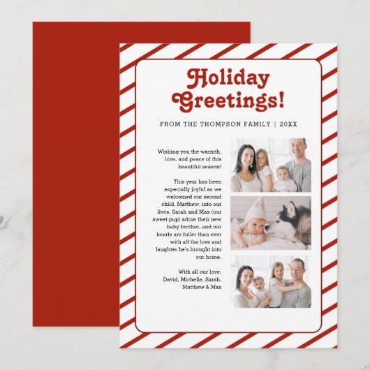 Familie Kerstbrief Mail Update aangepaste foto's Feestdagenkaart (Voorkant / Achterkant)