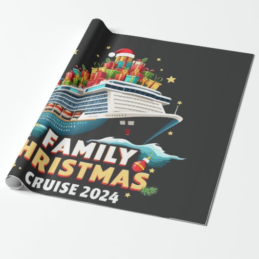 Familie Kerstcruise 2024 Matching Outfit Cadeaupapier (Uitgerold)