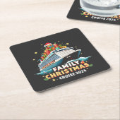 Familie Kerstcruise 2024 Matching Outfit Kartonnen Onderzetters (Schuin)