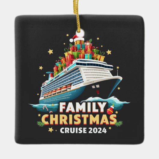 Familie Kerstcruise 2024 Matching Outfit Keramisch Ornament (Voorkant)