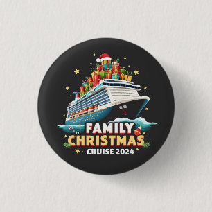 Familie Kerstcruise 2024 Matching Outfit Ronde Button 3,2 Cm