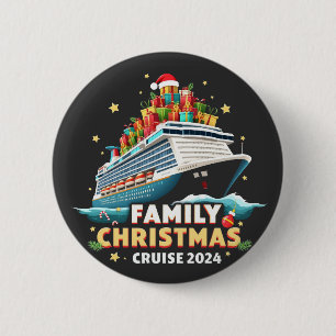 Familie Kerstcruise 2024 Matching Outfit Ronde Button 5,7 Cm