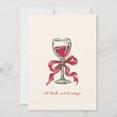 Familie Kerstdiner Hand getrokken pijnboom Aankondiging (Achterkant)