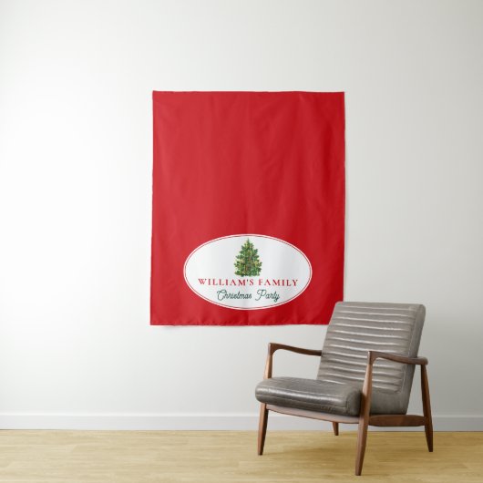 Familie Kerstdiner Party Buffet Tafelloper Wandkleed (In situ)