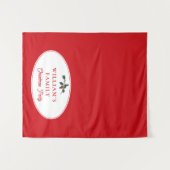 Familie Kerstdiner Party Buffet Tafelloper Wandkleed (Voorkant (horizontaal))