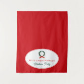 Familie Kerstdiner Party Buffet Tafelloper Wandkleed (Voorkant)