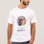 Familie kerstfeest Aangepaste foto's Pet Dog T-shirt (Voorkant)