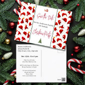 Familie Kerstfeest Bewaar de datum Santa Hat Briefkaart