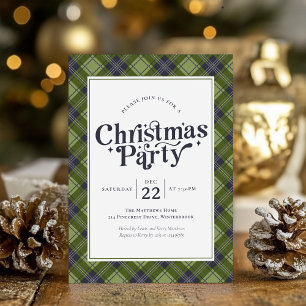Familie Kerstfeest Classic Plaid Kaart