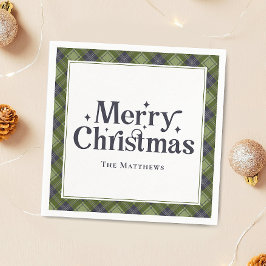 Familie Kerstfeest Classic Plaid Retro Servet