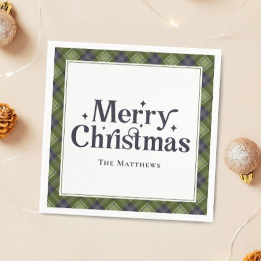 Familie Kerstfeest Classic Plaid Retro Servet