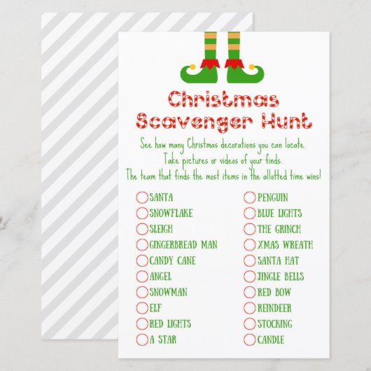 Familie kerstfeest Game PRINED (Voorkant / Achterkant)