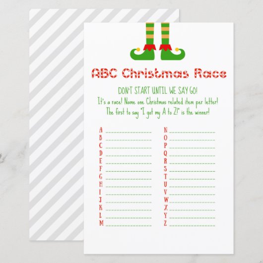 Familie kerstfeest Game PRINED (Voorkant / Achterkant)