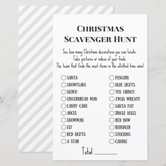 Familie kerstfeest Game PRINED (Voorkant / Achterkant)