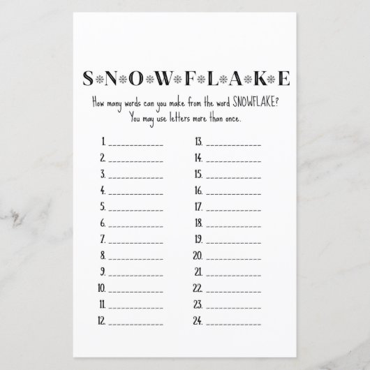 Familie kerstfeest Game PRINED (Voorkant)