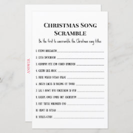 Familie kerstfeest Game PRINED