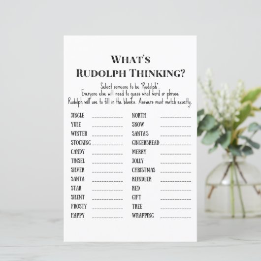 Familie kerstfeest Game PRINED (Staand voorkant)