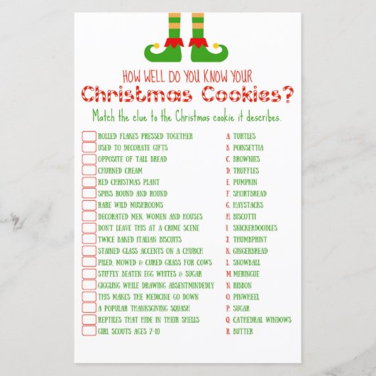 Familie kerstfeest Game PRINED (Voorkant)