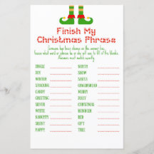 Familie kerstfeest Game PRINED