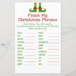 Familie kerstfeest Game PRINED