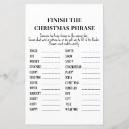 Familie kerstfeest Game PRINED