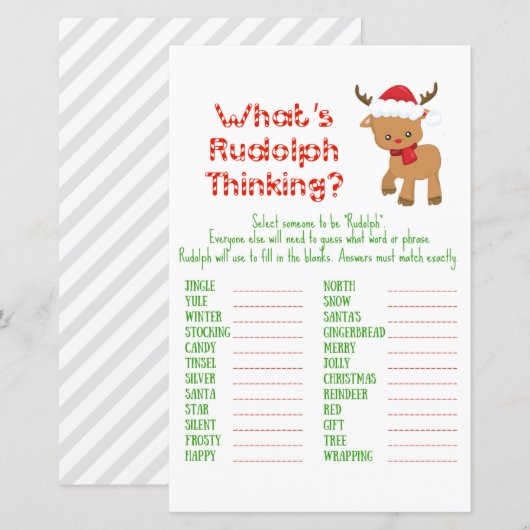 Familie kerstfeest Game PRINED (Voorkant / Achterkant)