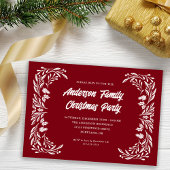 Familie Kerstfeest Moderne witte groen Kaart