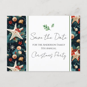 Familie Kerstfeest Nautisch Save the Date Briefkaart