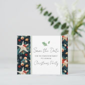 Familie Kerstfeest Nautisch Save the Date Briefkaart (Staand voorkant)