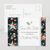 Familie Kerstfeest Nautisch Save the Date Briefkaart (Voorkant / Achterkant)