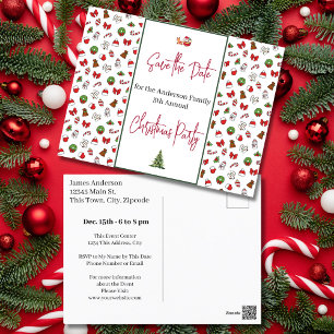Familie Kerstfeest Red de kerstvakantie Briefkaart
