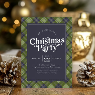 Familie Kerstfeest Rustic Plaid Kaart