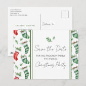 Familie Kerstfeest Save the Date Briefkaart (Voorkant / Achterkant)