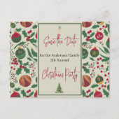 Familie Kerstfeest Save the Date Briefkaart (Voorkant)