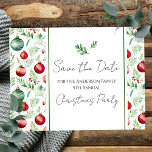 Familie Kerstfeest Save the Date Briefkaart<br><div class="desc">Leuk waterverf kerstontwerp. Alle tekst is aanpasbaar en eenvoudig te wijzigen voor uw eigen feestbehoeften. Sla de Date familie kerstfeest briefkaarten.</div>