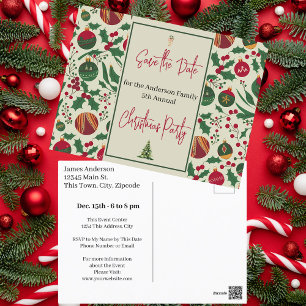Familie Kerstfeest Save the Date Briefkaart
