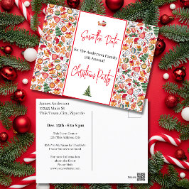Familie Kerstfeest Save the Date Kerstvakantie Briefkaart