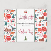 Familie Kerstfeest Save the Date Lelijke Trui Briefkaart (Voorkant)