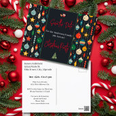 Familie Kerstfeest Save the Date Ornamenten Briefkaart