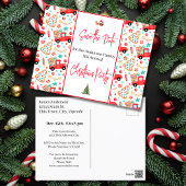 Familie Kerstfeest Save the Date Rode Vrachtwagen Briefkaart