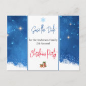 Familie Kerstfeest Save the Date Snowflakes Briefkaart (Voorkant)