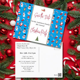 Familie Kerstfeest Save the Date Snowman Briefkaart