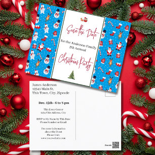 Familie Kerstfeest Save the Date Snowman Briefkaart