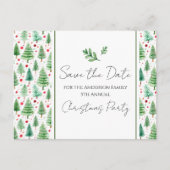 Familie Kerstfeest Save the Date Tree Briefkaart (Voorkant)