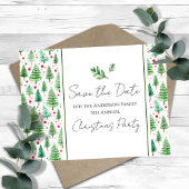 Familie Kerstfeest Save the Date Tree Briefkaart