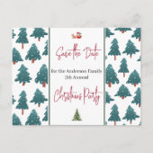 Familie Kerstfeest Save the Date Trees Briefkaart (Voorkant)